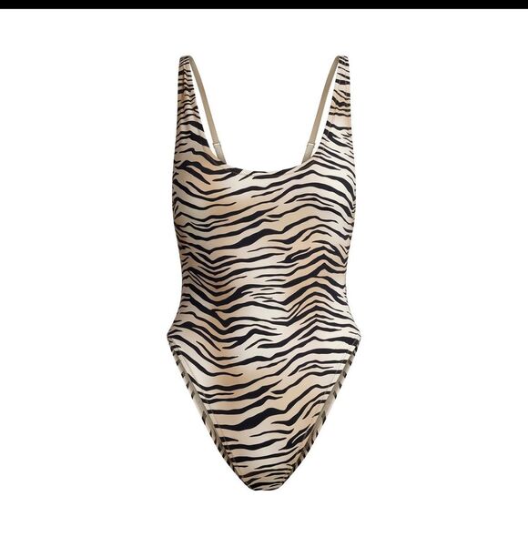 SKIMS Other - NWT Skims Signature Swim Scoop Neck One piece Champagne tiger print